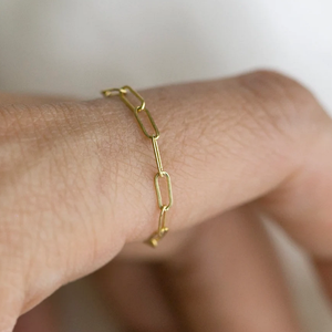 Bijoux personnalisés minimaliste <span class=keywords><strong>pas</strong></span> <span class=keywords><strong>cher</strong></span> 925 argent plaqué <span class=keywords><strong>or</strong></span> cubain trombone chaîne empilable anneau de doigt - Product Image 5