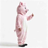 Costume de mascotte en peluche cochon rose pour adulte, en polyester, tenue intégrale de personnage de dessin animé TV/cinéma pour Halloween, cosplay et performance scénique