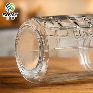 350ml rộng miệng ăn sáng bột yến mạch cup với muỗng 12oz xi lanh thực phẩm thủy tinh Mason <span class=keywords><strong>Jar</strong></span> cho sữa chua - Product Image 3