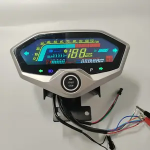 Electric Bicycle DASHBOARD Scooter Display+one key start button Speedometer 48-120v General Instrument MOTORBIKE CONVERSION PART