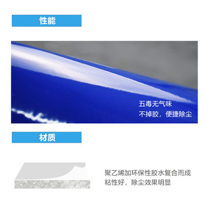 Tapis antistatique jetable bleu adhésif pour l'élimination de la poussière dans les salles blanches et les ateliers électroniques - Product Image 5