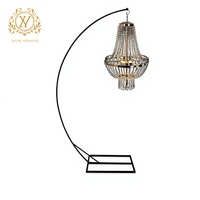 Lustre suspendu sans fil pour extérieur, style européen, avec rideau de perles de cristal, idéal pour les mariages