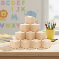 Cubes carrés en bois brut personnalisables, écologiques et réutilisables pour la gravure, les jouets à empiler, la création de puzzles et les projets de bricolage