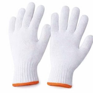 Viet Nam CVC Bleached <b>White</b> Cotton Gloves Seamless Knit 7G 10G Elastic Cuff Anti-Chemical Powder-free Cleanroom Food Handling - Product Image 3
