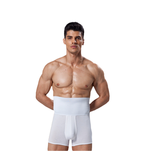 Pantalones Cortos de Compresión de Punto de Talle Alto <span class=keywords><strong>para</strong></span> Hombre, Transpirables, de Algodón y Elastano, Moldeadores de Cuerpo, Control de Abdomen, Pantalones Reductor - Product Image 1