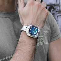 Montre de plongée mécanique personnalisée OEM avec cadran logo, mouvement NH35, marquage de marque personnalisable, support d'achat d'échantillons séparés