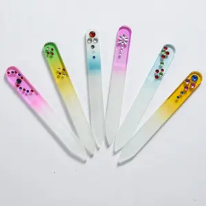 Wholesale sprayed glass nail file packaging handle with drill