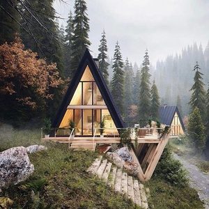 Luxury <b>Triangle</b> <b>Light</b> Steel Frame Tiny Home A-Frame House for Living Villa Homes Airbnb Casa Prefabricada - Product Image 2