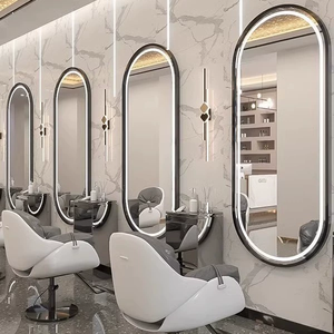 Fourniture en usine de meubles de salon spa de beauté pour cheveux modernes sur toute la longueur équipement de coiffure miroir de station de barbier avec lumières led - Product Image 5