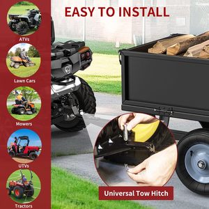 Xe kéo đổ thùng thép hạng nặng <span class=keywords><strong>10</strong></span> feet khối màu đen, xe kéo đa năng dùng cho máy cắt cỏ, làm việc sân vườn - Product Image 5