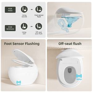 Toilette intelligente Egg avec télécommande, évacuation en S, bidet à fermeture douce, double chasse et siège chauffant pour salles de bain à domicile et hôtels - Product Image 4