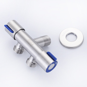 Zimani Shattaf Toilet Bidet Sprayer Wall <b>Mount</b> Polished Stainless Steel Dual Outlet One Inlet Three Way Diverter - Product Image 2