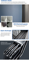 Eloyd personnalisé bleu verre teinté acier persienne porte fenêtre moderne en aluminium cadre coulissant stores enrouleurs chinois pour extérieur
