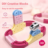 Ensemble de Jouets de Construction Créatifs 3D pour Enfants : Puzzle Anti-gravité, Blocs Sensoriels à Assembler, Train Télécommandé sur Rail