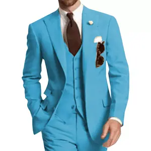 Оптовая продажа, индивидуальные стильные мужские костюмы, облегающий Комплект серого цвета, лучшие бренды, деловые костюмы для свадьбы, выпускного вечера, 3 предмета