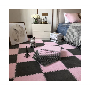 <span class=keywords><strong>Tapis</strong></span> modernes épais et doux à poils longs <span class=keywords><strong>Puzzle</strong></span> à emboîtement Carreaux de <span class=keywords><strong>tapis</strong></span> Peluche Moelleux Eva Mousse pour enfants Coupe Pile Technique Usine - Product Image 3