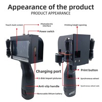 Mesin Pengkodean Tanggal Manual 12.7mm Tinta Cepat Kering DX5 Cetak 600dpi untuk Teks QR Barcode Nomor Batch Logo Label Printer (Baru)