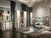 Dernier modèle de lit matrimonial king size américain de style européen, complet, moderne, de luxe, en bois massif, pour appartement