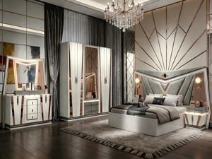 最新のフルサイズアメリカンホームヨーロピアンスタイルマトリモニアルコンプリートキングマスターロイヤルモダンラグジュアリーホテル家具寝室セット - Product Image 2