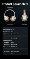 Casque de jeu supra-auriculaire style graffiti, BT 5.4, ANC (réduction active du bruit), faible latence, stéréo HiFi, sans fil, pour e-sport