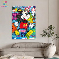 UNIART Street Graffiti Art Moderne Mickey Mini in love collage Impression sur Toile Art Mural Poster Prints Toile Peinture Art Mural