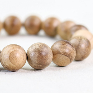 Golden Nanmu Wood <b>Bracelet</b> 12mm 17 Beads Natural Fragrance Religious Ceremony Unisex Chinese Style Jewelry - Product Image 3