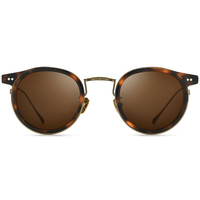 Lunettes de soleil polarisées Borregls pour hommes, classiques en acétate et titane, vintage, rondes pour femmes, 100% UV400 1850T