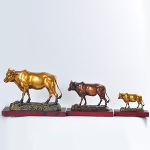 Touro Ornamentos De Boi De Cobre Sala De Estar Escritório Desktop Decoração Artesanato Presentes - Product Image 2