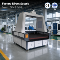 Machine de découpe laser CO2 1810 avec grande caméra CCD pour positionnement visuel, alimentation automatique et correction automatique des déviations