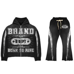 B DEPT Tracksuit Set <b>Full</b> <b>Zip</b> <b>Hoodie</b> With Drawstring Pants Breathable Polyester Casual Wear For Adults Autumn Season Tracksuit - Product Image 5