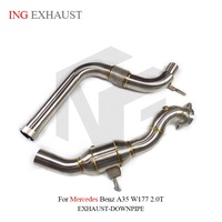 Système d'échappement en acier inoxydable ING pour Mercedes Benz A35 W177 2.0T avec performance à haut débit, épaisseur 1,5 mm