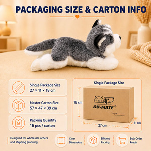 Fabricant de jouets en peluche Husky réalistes OEM, logo personnalisé, marque privée, fournisseur en gros d'<span class=keywords><strong>animaux</strong></span> en peluche - Product Image 6