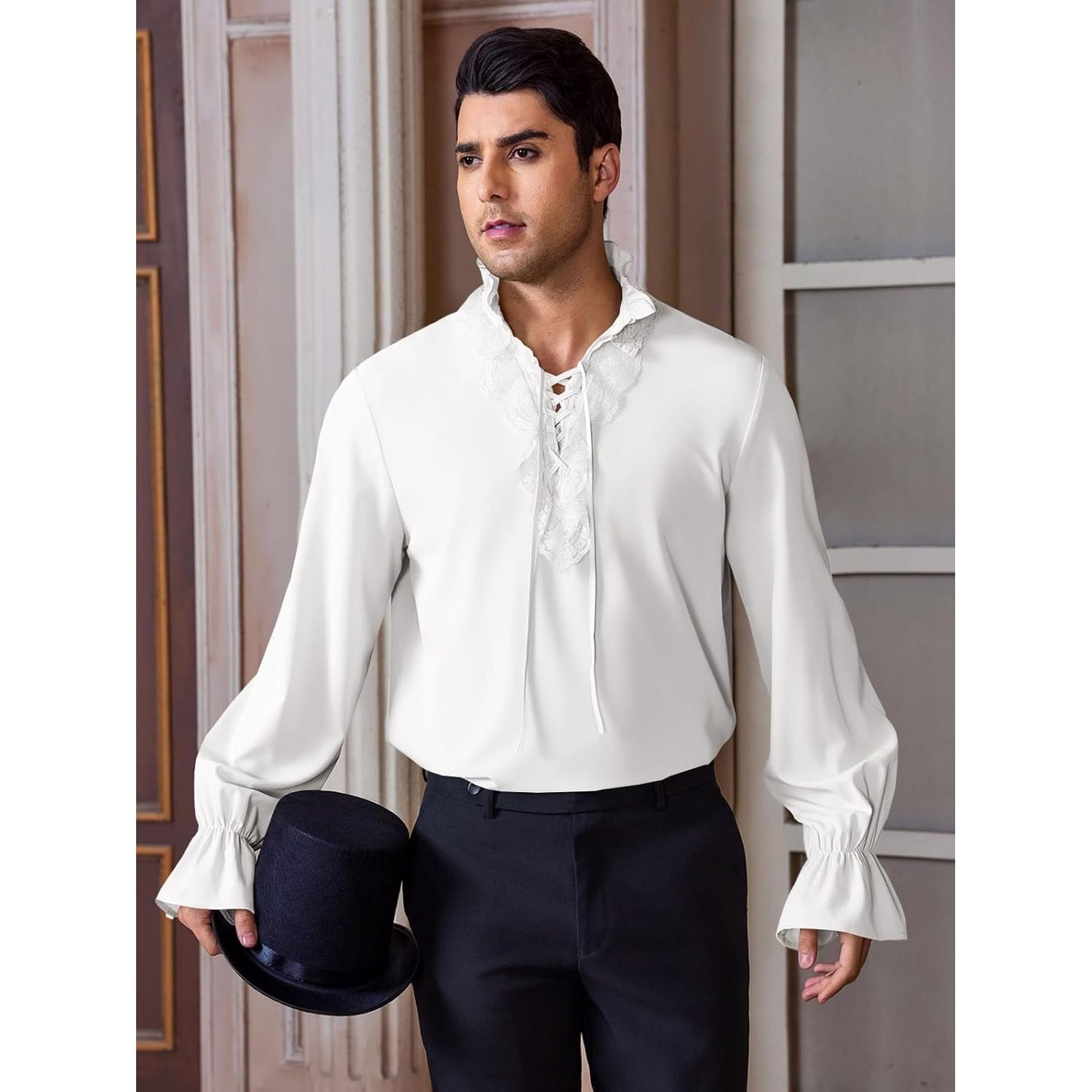 Camisas de pirata Medieval gótico para hombre, ropa con volantes, Steampunk, Halloween, Carnaval, disfraz de Cosplay, renacentista, Victoriano | Bodega Aurrera en línea