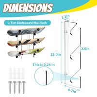Présentoir de planche à roulettes en acrylique-Support de planche à roulettes horizontal mural avec cintres pour snowboard Longboard