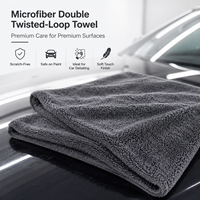 Paño de Microfibra de Doble Cara Súper Absorbente Tavelya de 1200 g/m² con Doble Bucle Trenzado para Secado de Autos y Detallado Automotriz