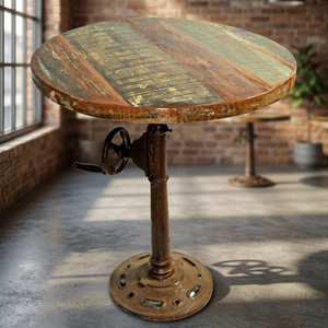 Industrial Vintage Apartment Hotel Villa Use Cast <b>Iron</b> Metal Folding Dining <b>Table</b> Dining Room Furniture 4-Seater No Assembly - Product Image 2