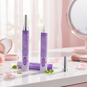 Tubo de PE Morado Degradado Personalizado con Impresión de Rosas, Tubo Suave con Punta Aplicadora Cónica Electrochapada para Gel Reparador de Colágeno - Product Image 2