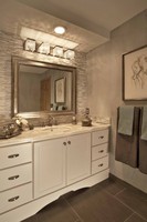 CBMMart Meubles de salle de bain modernes en bois Évier simple en céramique Évier double Étanche Armoire de salle de bain