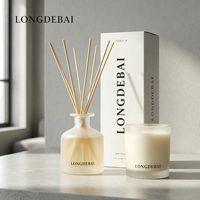 Flacon diffuseur de parfum en verre rond givré blanc de luxe 50ml 100ml 150ml 200ml, flacon vide avec bâtonnets diffuseurs