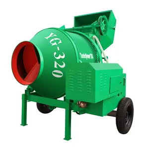 Mezclador de hormigón de cemento de 350 litros Mezclador de tambor de hormigón de alimentación automática de carga automática