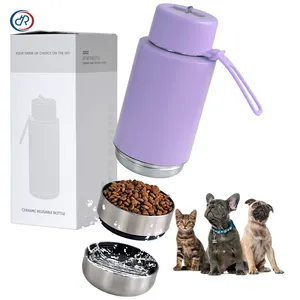 3 In 1 Draagbare Reis 20Oz 32Oz Buiten Hond Drinken Roestvrijstalen Petfles En Hond Waterfles