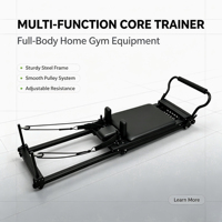 Reformer de Pilates en aluminium rétractable, design peu encombrant, poulies silencieuses importées, accessoires complets, idéal pour petits studios mobiles