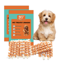 Friandises pour chiens en gros, en os de poulet naturel désossé, bâtonnets à mâcher en spirale sans conservateurs pour l'alimentation quotidienne à domicile