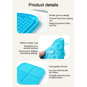 Portable Solid Pattern Treats Suitable Pet Lick <b>Mat</b> Anti-Choking Eco-Friendly Easy Cleanup <b>Silicone</b> Slow Feeder with Suction Cup - Product Image 6
