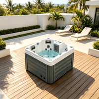 Spa de jardin extérieur pour 2 personnes, bain à remous carré, baignoire de massage, spa autoportant