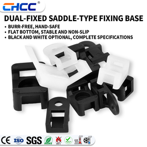 Heavy-Duty <strong>Saddle</strong> Cable <strong>Clips</strong> Black Nylon Screw-Fixed Wire Organizers Cable Tie Mount Base for Industrial Cable Management - Product Image 3
