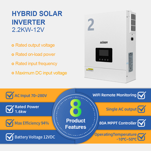Onduleur solaire MPPT monophasé 2,2 kW pour réseau domestique, onduleur de chaîne DC-AC 230 VCA, onde sinusoïdale pure, rendement 98 % - Product Image 2