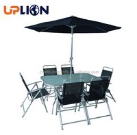 Uplion – meubles de Patio pliants modernes, ensembles de jardin extérieur, ensembles de chaises de Table 6 places avec parapluie