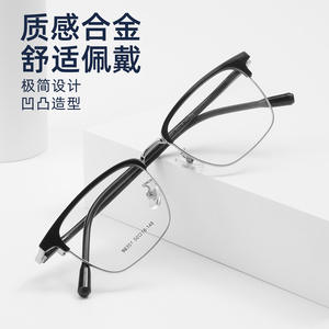 Lunettes de vue demi-cerclées rectangulaires pour hommes Danyang, verres en résine TR90, style tendance et professionnel 98351 - Product Image 2