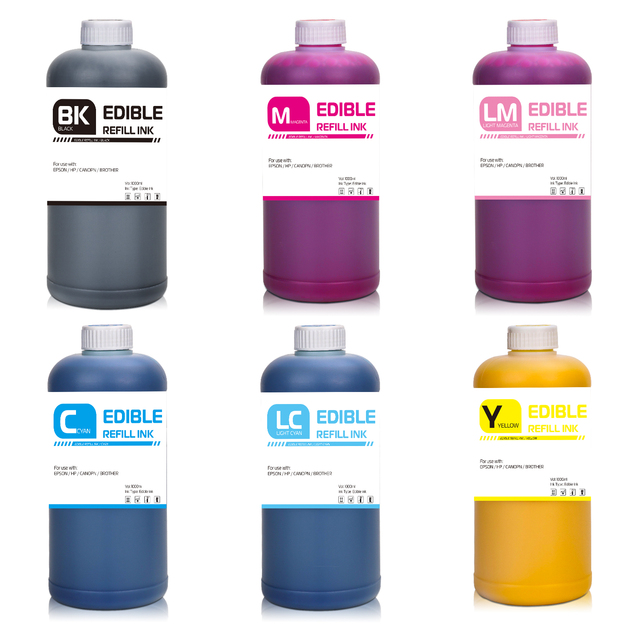 100ml Each Bottle 4 Colors Refill Edible Ink Coffee Cake Printer Ink for Canon